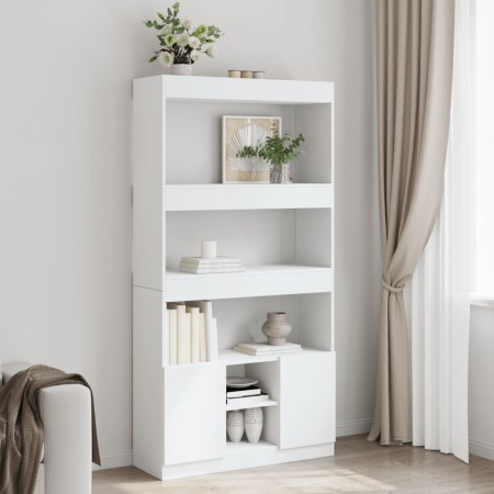 Aparador alto madera de ingeniería blanco 92x33x180 cm de , Librerías y estanterías - Ref: Foro24-3309618, Precio: 109,95 €, ...