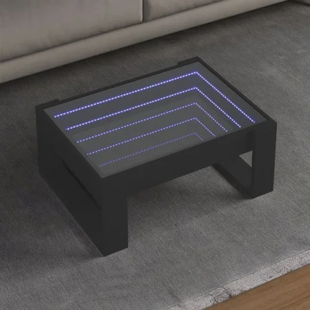 Mesa de centro con Infinity LED negro 70x53x30 cm by , Coffee table - Ref: Foro24-847631, Price: 84,02 €, Discount: %