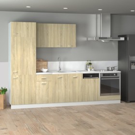 Set de muebles de cocina 7 pzas madera ingeniería roble Sonoma de , Armarios de cocina - Ref: Foro24-3307654, Precio: 497,13 ...