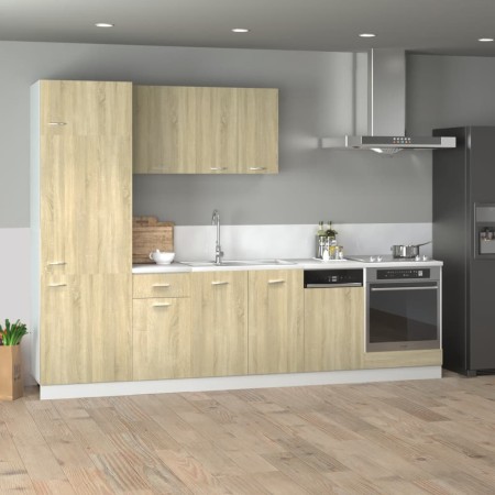 Set de muebles de cocina 7 pzas madera ingeniería roble Sonoma de , Armarios de cocina - Ref: Foro24-3307654, Precio: 497,13 ...