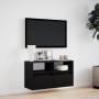 Mueble de TV de pared con luces LED negro 80x31x45 cm de , Muebles TV - Ref: Foro24-852328, Precio: 63,31 €, Descuento: %