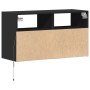 Mueble de TV de pared con luces LED negro 80x31x45 cm de , Muebles TV - Ref: Foro24-852328, Precio: 63,31 €, Descuento: %