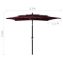 Sombrilla de 3 niveles con poste de aluminio burdeos 2,5x2,5 m de vidaXL, Sombrillas - Ref: Foro24-313840, Precio: 75,84 €, D...