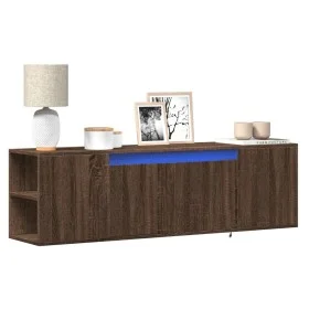 Mueble de TV de pared con luces LED marrón roble 135x31x39,5 cm de , Muebles TV - Ref: Foro24-852389, Precio: 79,50 €, Descue...