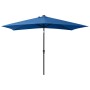 Sombrilla con LED y poste de acero azul azure 2x3 m de vidaXL, Sombrillas - Ref: Foro24-313793, Precio: 67,03 €, Descuento: %