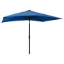 Sombrilla con LED y poste de acero azul azure 2x3 m de vidaXL, Sombrillas - Ref: Foro24-313793, Precio: 67,03 €, Descuento: %