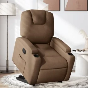 Sillón reclinable elevable de tela marrón de , Sillones - Ref: Foro24-3204372, Precio: 275,40 €, Descuento: %