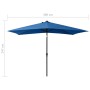 Sombrilla con LED y poste de acero azul azure 2x3 m de vidaXL, Sombrillas - Ref: Foro24-313793, Precio: 67,03 €, Descuento: %