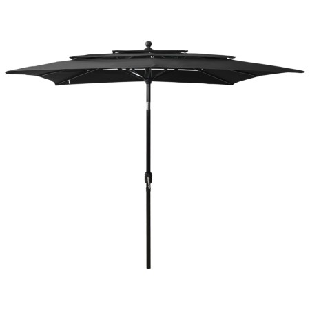Sombrilla de 3 niveles con poste de aluminio negra 2,5x2,5 m de vidaXL, Sombrillas - Ref: Foro24-313842, Precio: 76,01 €, Des...