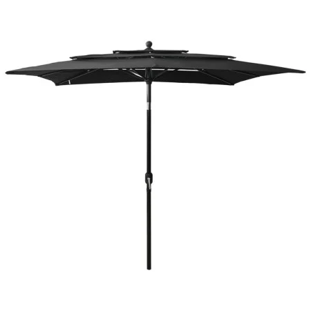 Sombrilla de 3 niveles con poste de aluminio negra 2,5x2,5 m de vidaXL, Sombrillas - Ref: Foro24-313842, Precio: 74,80 €, Des...