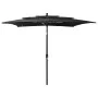 Sombrilla de 3 niveles con poste de aluminio negra 2,5x2,5 m de vidaXL, Sombrillas - Ref: Foro24-313842, Precio: 74,80 €, Des...