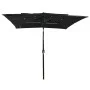 Sombrilla de 3 niveles con poste de aluminio negra 2,5x2,5 m de vidaXL, Sombrillas - Ref: Foro24-313842, Precio: 74,80 €, Des...