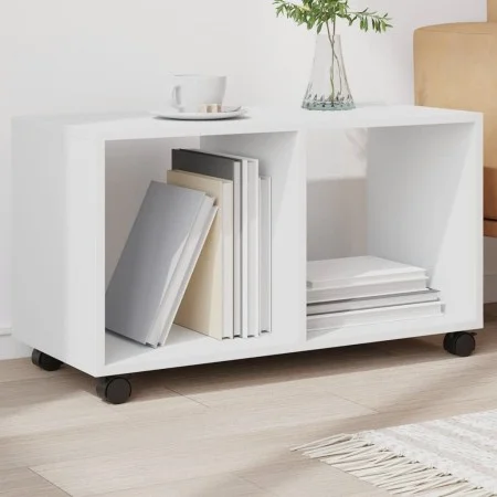 Armario con ruedas madera ingeniería blanco 72x33x42,5 cm de , Mesas auxiliares - Ref: Foro24-853137, Precio: 40,64 €, Descue...