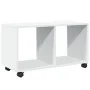 Engineered wood white rolling cabinet 72x33x42.5 cm by , Side tables - Ref: Foro24-853137, Price: 40,64 €, Discount: %