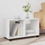 Engineered wood white rolling cabinet 72x33x42.5 cm by , Side tables - Ref: Foro24-853137, Price: 40,64 €, Discount: %