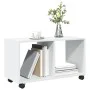 Engineered wood white rolling cabinet 72x33x42.5 cm by , Side tables - Ref: Foro24-853137, Price: 40,64 €, Discount: %