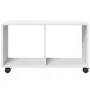Engineered wood white rolling cabinet 72x33x42.5 cm by , Side tables - Ref: Foro24-853137, Price: 40,64 €, Discount: %