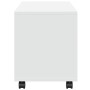 Armario con ruedas madera ingeniería blanco 72x33x42,5 cm de , Mesas auxiliares - Ref: Foro24-853137, Precio: 41,27 €, Descue...