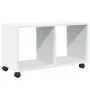 Engineered wood white rolling cabinet 72x33x42.5 cm by , Side tables - Ref: Foro24-853137, Price: 40,64 €, Discount: %