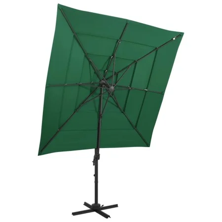 Sombrilla de 4 niveles con poste aluminio verde 250x250 cm de vidaXL, Sombrillas - Ref: Foro24-313821, Precio: 193,08 €, Desc...