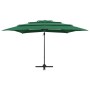 Sombrilla de 4 niveles con poste aluminio verde 250x250 cm de vidaXL, Sombrillas - Ref: Foro24-313821, Precio: 195,56 €, Desc...
