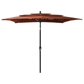Sombrilla de 3 niveles con poste de aluminio terracota 2,5x2,5m de vidaXL, Sombrillas - Ref: Foro24-313841, Precio: 75,06 €, ...