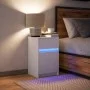 Bedside table with white engineered wood and LED lights by , Nightstands - Ref: Foro24-851998, Price: 56,13 €, Discount: %
