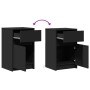 Mesitas de noche con luces LED 2 uds madera ingeniería negra de , Mesitas de noche - Ref: Foro24-852001, Precio: 102,98 €, De...