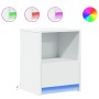 Mesitas de noche con luces LED 2 uds madera ingeniería blanca de , Mesitas de noche - Ref: Foro24-852020, Precio: 72,33 €, De...
