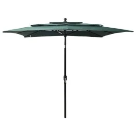 Sombrilla de 3 niveles con poste de aluminio verde 2,5x2,5 m de vidaXL, Sombrillas - Ref: Foro24-313837, Precio: 75,21 €, Des...