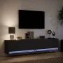 Mueble de TV de pared con LED negro 180x31x38 cm de , Muebles TV - Ref: Foro24-3307948, Precio: 168,88 €, Descuento: %