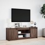 Mueble de TV LED madera ingeniería marrón roble 139,5x34x50 cm de , Muebles TV - Ref: Foro24-852200, Precio: 102,06 €, Descue...
