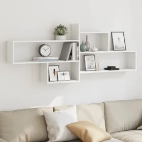 Estantería de pared madera ingeniería blanca 167,5x18x68 cm de , Estantes y estanterías - Ref: Foro24-853317, Precio: 52,20 €...