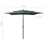 Sombrilla de 3 niveles con poste de aluminio verde 2,5x2,5 m de vidaXL, Sombrillas - Ref: Foro24-313837, Precio: 76,15 €, Des...