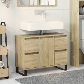 Mueble de baño madera de ingeniería roble Sonoma 80x33x60 cm de , Muebles de baño - Ref: Foro24-849684, Precio: 97,04 €, Desc...