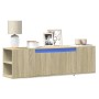 Mueble de TV de pared con luces LED roble Sonoma 135x31x39,5 cm de , Muebles TV - Ref: Foro24-852385, Precio: 81,63 €, Descue...