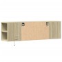 Mueble de TV de pared con luces LED roble Sonoma 135x31x39,5 cm de , Muebles TV - Ref: Foro24-852385, Precio: 81,63 €, Descue...