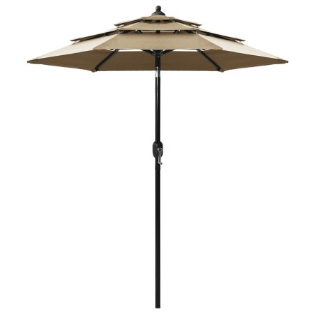 Sombrilla de 3 niveles con poste de aluminio gris taupé 2 m de vidaXL, Sombrillas - Ref: Foro24-313855, Precio: 67,46 €, Desc...
