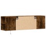 Mueble de TV de pared luces LED roble ahumado 135x31x39,5 cm de , Muebles TV - Ref: Foro24-852387, Precio: 78,13 €, Descuento: %