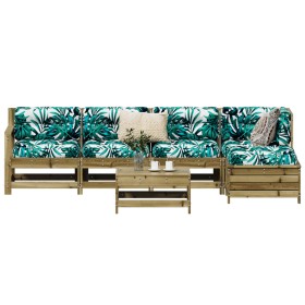 Juego de sofás de jardín 6 piezas madera de pino impregnada en Conjuntos de jardín | Comprar online en Foru.es