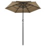 Sombrilla de 3 niveles con poste de aluminio gris taupé 2 m de vidaXL, Sombrillas - Ref: Foro24-313855, Precio: 67,46 €, Desc...