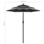 Sombrilla de 3 niveles con poste de aluminio antracita 2 m de vidaXL, Sombrillas - Ref: Foro24-313854, Precio: 48,05 €, Descu...