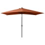 Sombrilla con LED y poste de acero terracota 2x3 m de vidaXL, Sombrillas - Ref: Foro24-313791, Precio: 67,03 €, Descuento: %
