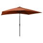 Sombrilla con LED y poste de acero terracota 2x3 m de vidaXL, Sombrillas - Ref: Foro24-313791, Precio: 67,03 €, Descuento: %