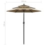 Sombrilla de 3 niveles con poste de aluminio gris taupé 2 m de vidaXL, Sombrillas - Ref: Foro24-313855, Precio: 67,46 €, Desc...