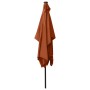 Sombrilla con LED y poste de acero terracota 2x3 m de vidaXL, Sombrillas - Ref: Foro24-313791, Precio: 67,03 €, Descuento: %