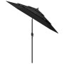 Sombrilla de 3 niveles con poste de aluminio negra 2,5 m de vidaXL, Sombrillas - Ref: Foro24-313866, Precio: 58,31 €, Descuen...