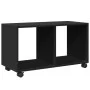 Engineered wood black wheeled cabinet 72x33x42.5 cm by , Side tables - Ref: Foro24-853138, Price: 41,56 €, Discount: %