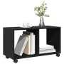 Rollschrank aus schwarzem Ingenieurholz mit Rädern, 72x33x42,5 cm. von , Seitentische - Ref: Foro24-853138, Preis: 41,56 €, R...