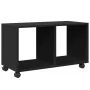 Engineered wood black wheeled cabinet 72x33x42.5 cm by , Side tables - Ref: Foro24-853138, Price: 41,56 €, Discount: %